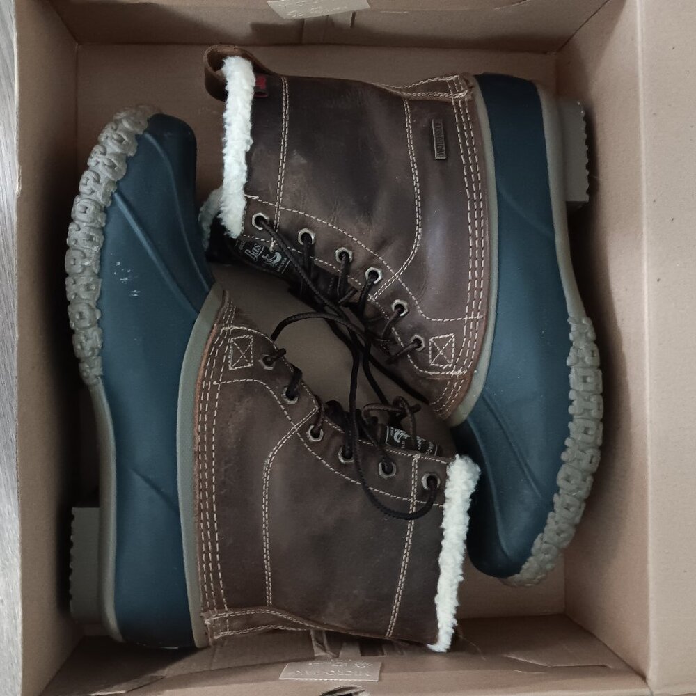 Mens 10 GH Bass Waterproof Leather Sherpa hunt Duck Boots Shearling WORN 1X